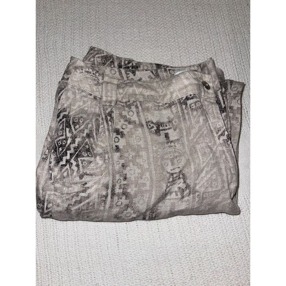 Chico’s Women's Linen Pants Sz 1.5 (8/10) Tribal Aztec Boho African Print - Picture 5 of 5